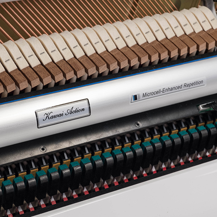 KAWAI K-300 AR2 WH/P AURES / 122 cm Hibrit Parlak Beyaz Duvar Piyanosu